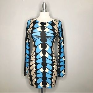 ANA MARIA Women’s Long Sleeve Geometric Print Mini Dress